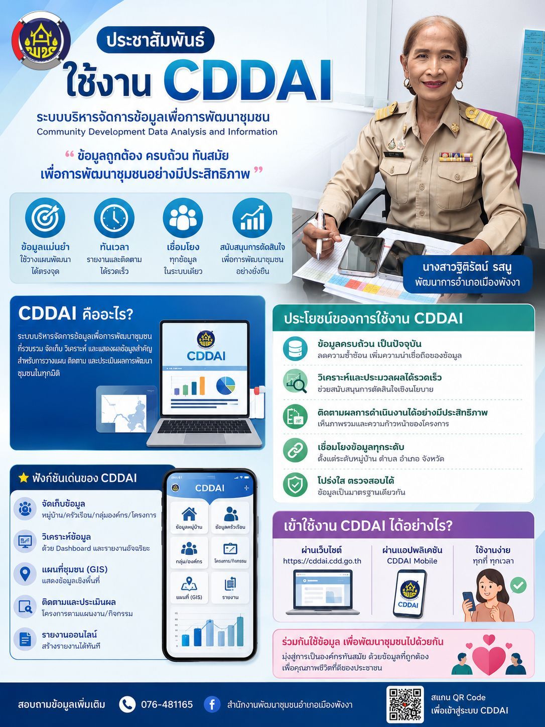 พช.เมืองพังงา ประชาสัมพันธ์การใช้งานระบบ CDDAI